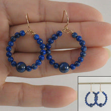 Load image into Gallery viewer, 14K Yellow Gold-Filled Lapis Lazuli Hook Earrings