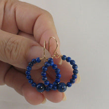 Load image into Gallery viewer, 14K Yellow Gold-Filled Lapis Lazuli Hook Earrings
