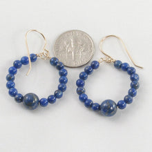 Load image into Gallery viewer, 14K Yellow Gold-Filled Lapis Lazuli Hook Earrings