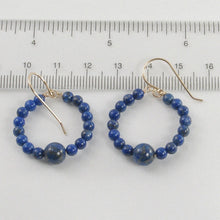Load image into Gallery viewer, 14K Yellow Gold-Filled Lapis Lazuli Hook Earrings