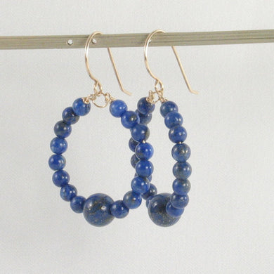 14K Yellow Gold-Filled Lapis Lazuli Hook Earrings