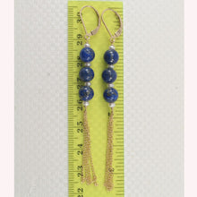 Load image into Gallery viewer, 14K Yellow Gold-Filled Lapis Lazuli &amp; Pearl Leverback Earrings