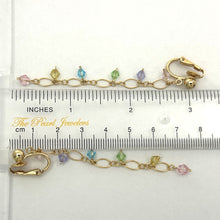Load image into Gallery viewer, 14K Yellow Gold-Filled Non-Pierced Clip-On Rainbow Glass Bead Earrings