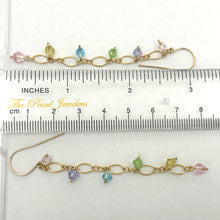 Load image into Gallery viewer, 14K Yellow Gold-Filled Rainbow Glass Bead Hook Earrings