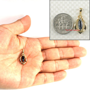 14K Yellow Gold Marquise Sapphire Pendant