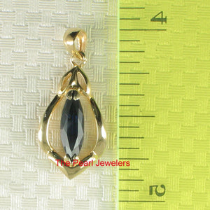 14K Yellow Gold Marquise Sapphire Pendant