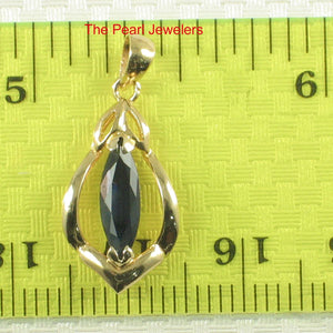 14K Yellow Gold Marquise Sapphire Pendant