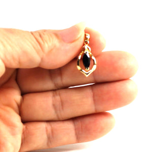 14K Yellow Gold Marquise Sapphire Pendant