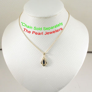 14K Yellow Gold Marquise Sapphire Pendant