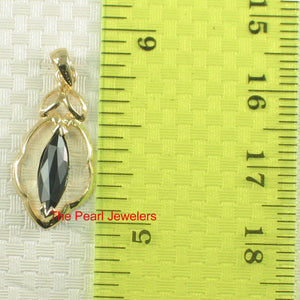 14K Yellow Gold Marquise Sapphire Pendant