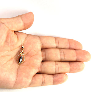 14K Yellow Gold Marquise Sapphire Pendant