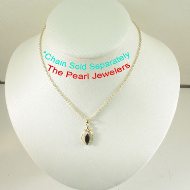 14K Yellow Gold Marquise Sapphire Pendant