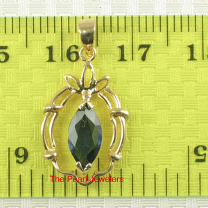 14K Yellow Gold Natural Sapphire Pendant