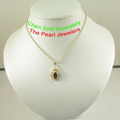 14K Yellow Gold Natural Sapphire Pendant