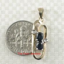 Load image into Gallery viewer, 14K Yellow Gold Sapphire &amp; Diamond Pendant