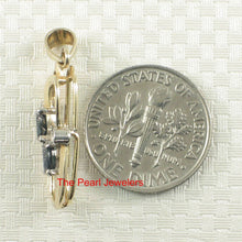 Load image into Gallery viewer, 14K Yellow Gold Sapphire &amp; Diamond Pendant
