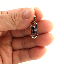 Load image into Gallery viewer, 14K Yellow Gold Sapphire &amp; Diamond Pendant