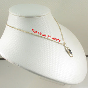 14K Yellow Gold Sapphire & Diamond Pendant