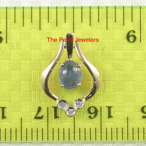 14K Yellow Gold Sapphire & Diamond Pendant