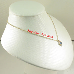 14K Yellow Gold Sapphire & Diamond Pendant