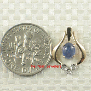 14K Yellow Gold Sapphire & Diamond Pendant