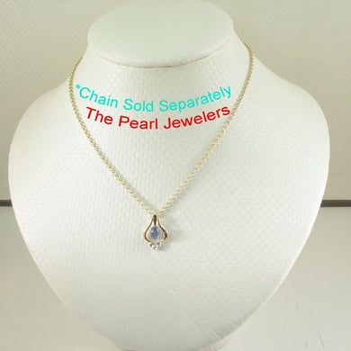 14K Yellow Gold Sapphire & Diamond Pendant
