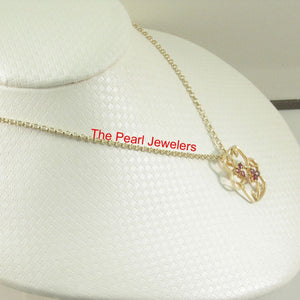 14K Yellow Gold Sapphire Pendant with Diamond Accent