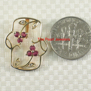 14K Yellow Gold Sapphire Pendant with Diamond Accent