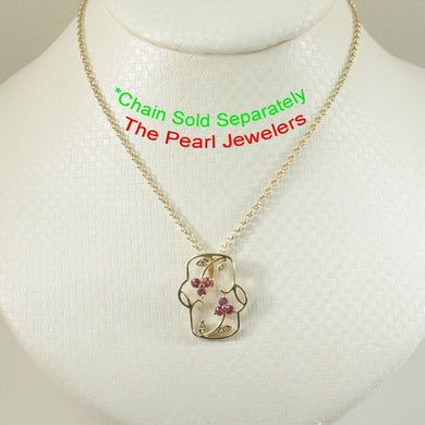 14K Yellow Gold Sapphire Pendant with Diamond Accent