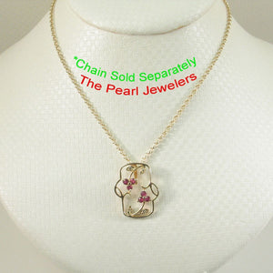 14K Yellow Gold Sapphire Pendant with Diamond Accent