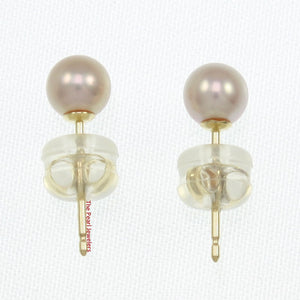 14K Yellow Gold 4.5-5mm Lavender Cultured Pearl Stud Earrings