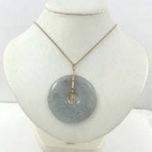 Load image into Gallery viewer, 14k Yellow Gold “Blessing” Disc Jadeite Pendant
