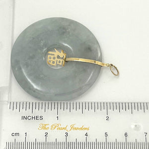 14k Yellow Gold “Blessing” Disc Jadeite Pendant