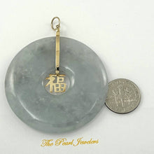 Load image into Gallery viewer, 14k Yellow Gold “Blessing” Disc Jadeite Pendant