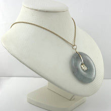 Load image into Gallery viewer, 14k Yellow Gold “Blessing” Disc Jadeite Pendant