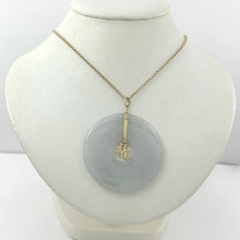 Load image into Gallery viewer, 14k Yellow Gold “Blessing” Disc Jadeite Pendant