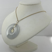 Load image into Gallery viewer, 14k Yellow Gold “Blessing” Disc Jadeite Pendant