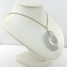 Load image into Gallery viewer, 14k Yellow Gold “Blessing” Disc Jadeite Pendant