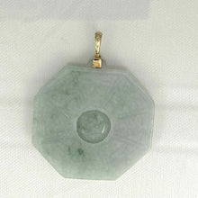 Load image into Gallery viewer, 14k Yellow Gold Hand-Carved Eight Trigrams Jade Pendant