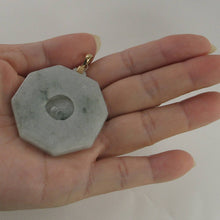 Load image into Gallery viewer, 14k Yellow Gold Hand-Carved Eight Trigrams Jade Pendant