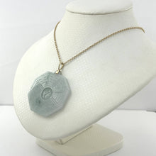 Load image into Gallery viewer, 14k Yellow Gold Hand-Carved Eight Trigrams Jade Pendant