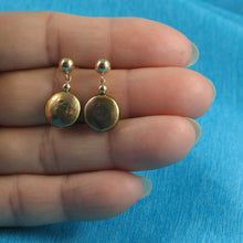 Load image into Gallery viewer, 14K Yellow Gold Green Coin Pearl Dangle Earrings (10.5mm)