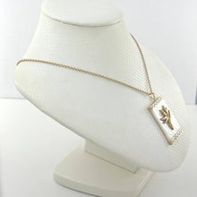 Load image into Gallery viewer, 14k Yellow Gold Bird of Paradise &amp; Greek Key White Mother of Pearl Pendant