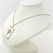 Load image into Gallery viewer, 14k Yellow Gold Bird of Paradise &amp; Greek Key White Mother of Pearl Pendant
