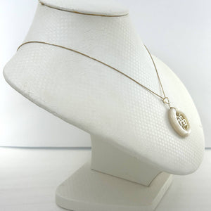 14k Gold Blessing White MOP Pendant