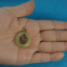 Load image into Gallery viewer, 14k Gold Blessing Yellow Jade Donut Pendant