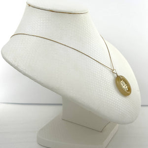14k Gold Blessing Yellow Jade Donut Pendant