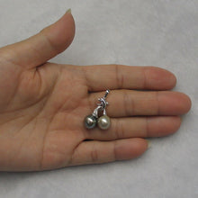 Load image into Gallery viewer, 14k White Gold Blue &amp; Grey Tahitian Pearl Dolphin Pendant