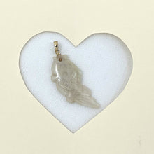 Load image into Gallery viewer, 14k Solid Yellow Gold Hand-Carved Carp Antique White Jadeite Pendant Necklace