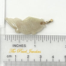Load image into Gallery viewer, 14k Solid Yellow Gold Hand-Carved Carp Antique White Jadeite Pendant Necklace
